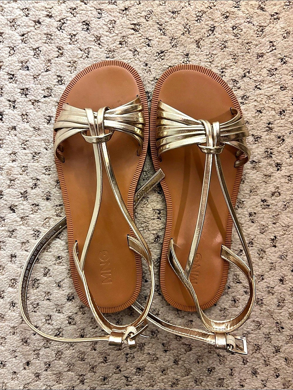 MNG Metallic Strappy Sandals EU 36